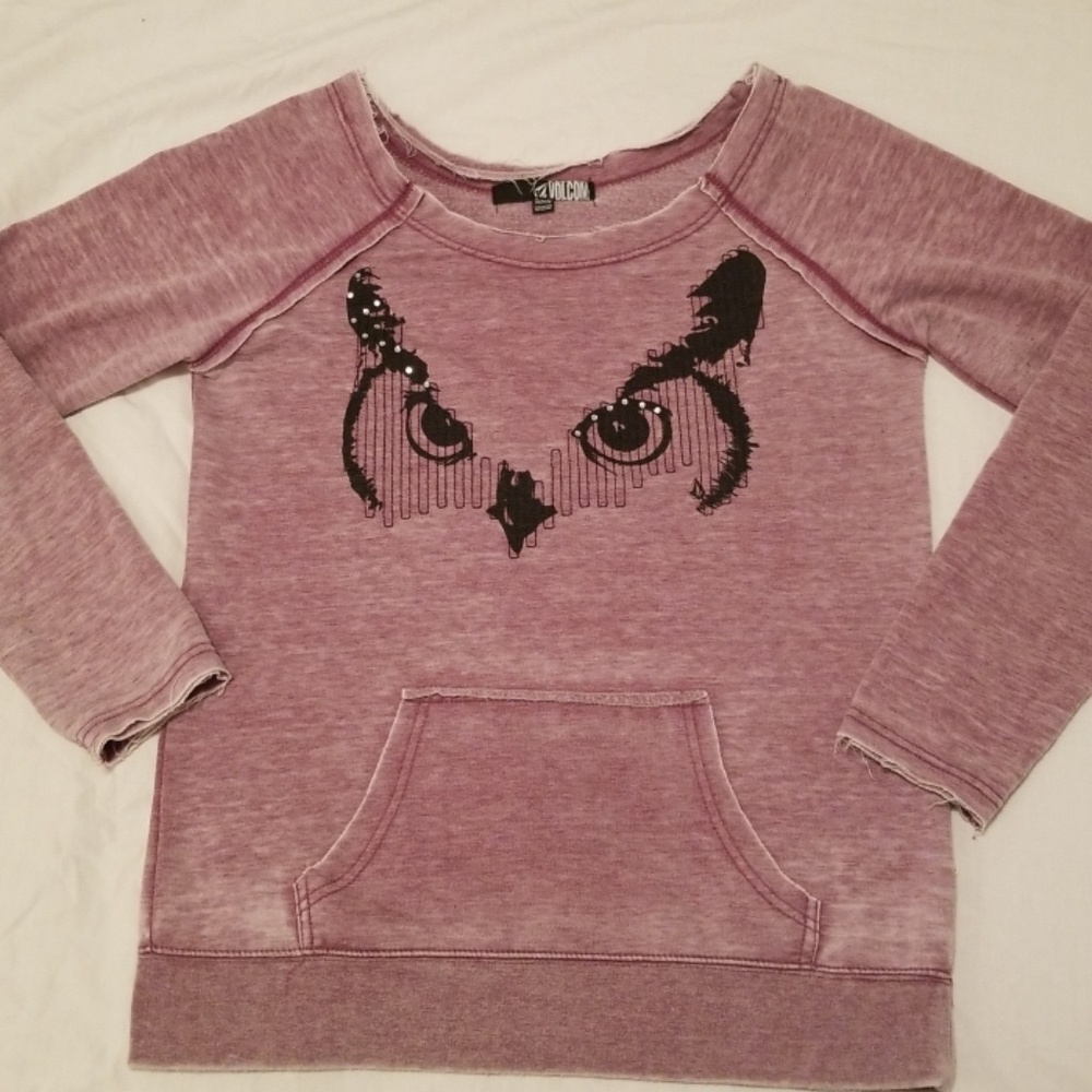 Volcom purple owl sweatshirt sz M